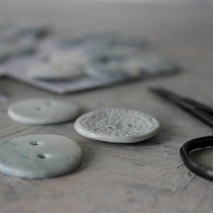 Ceramic Buttons : Blue Textured - Tribe Castlemaine