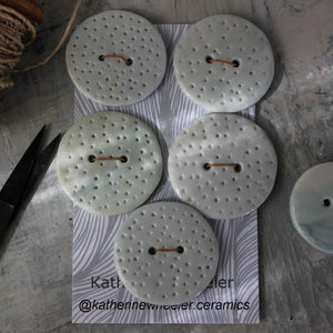 Ceramic Buttons : Blue Textured - Tribe Castlemaine