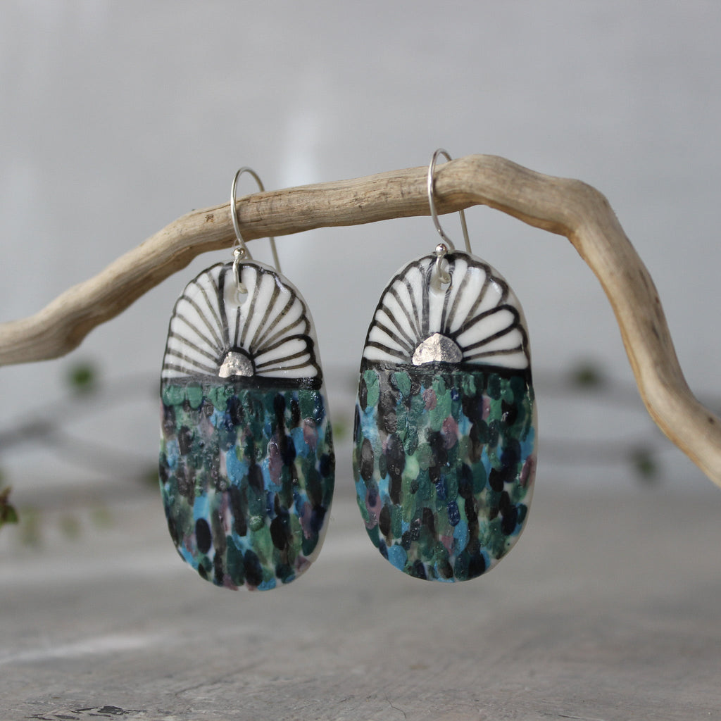 Ceramic Earrings Blue Drops #1 - Tribe Castlemaine