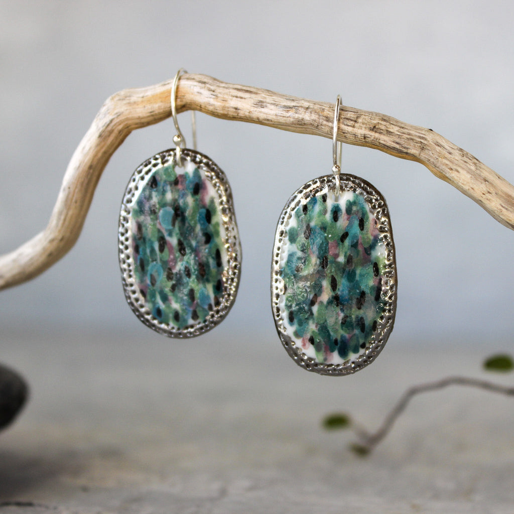 Ceramic Earrings Blue Drops #3 - Tribe Castlemaine