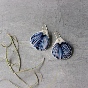 Ceramic Earrings Blue Fungi - Tribe Castlemaine