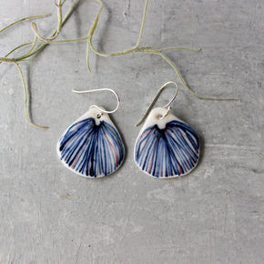 Ceramic Earrings Blue Fungi - Tribe Castlemaine