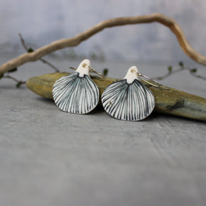 Ceramic Earrings Blue Fungi - Tribe Castlemaine