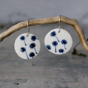 Ceramic Earrings Floating Dandelions - Tribe Castlemaine