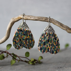 Ceramic Earrings Green Wings #3 - Tribe Castlemaine