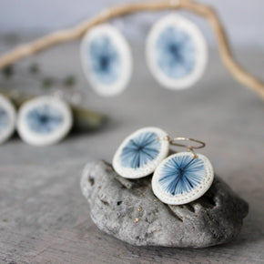 Ceramic Earrings Indigo Star - Tribe Castlemaine