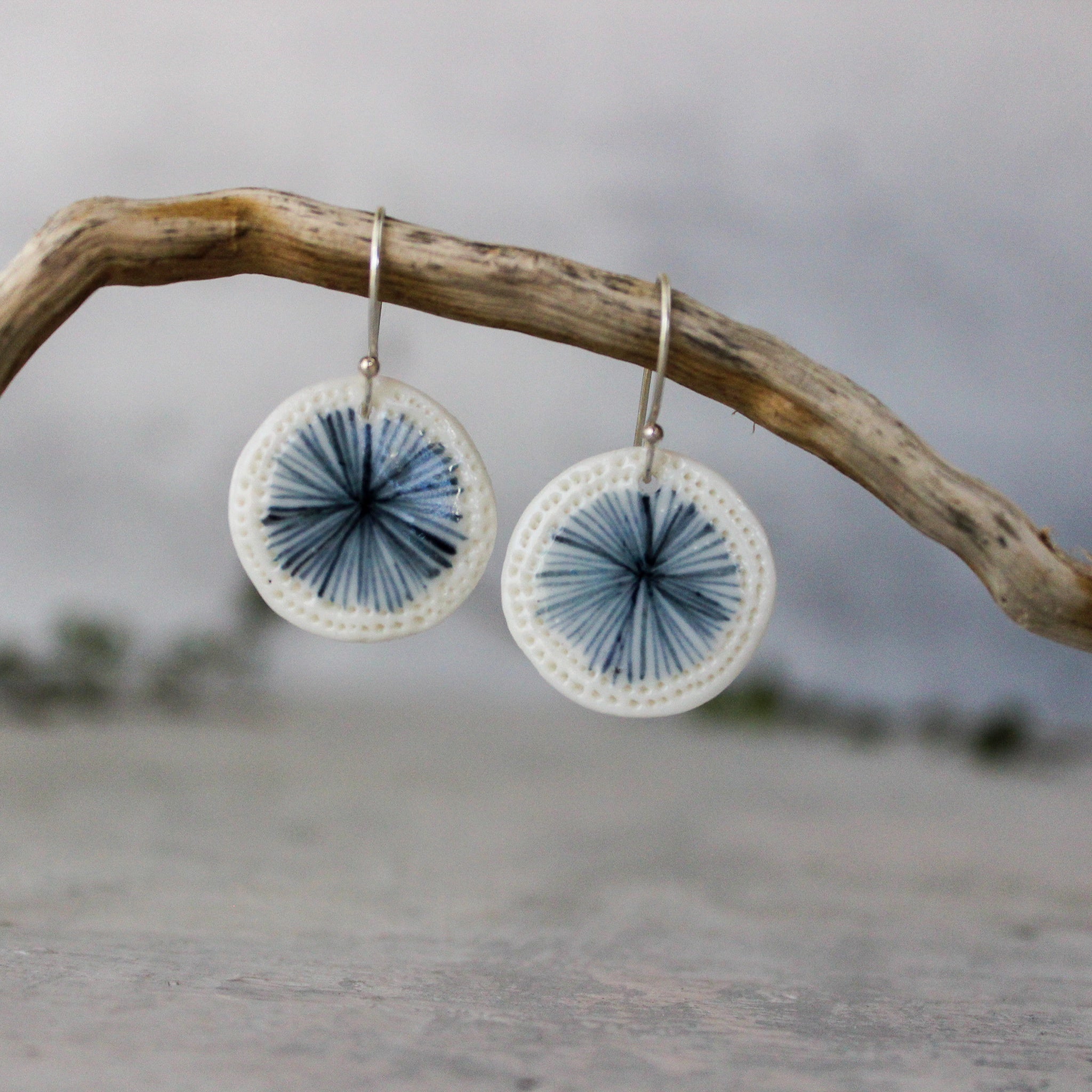 Ceramic Earrings Indigo Star - Tribe Castlemaine