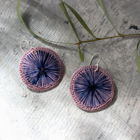 Ceramic Earrings Indigo Star Pink - Tribe Castlemaine