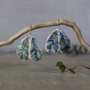 Ceramic Earrings Indigo Wing #2 - Tribe Castlemaine