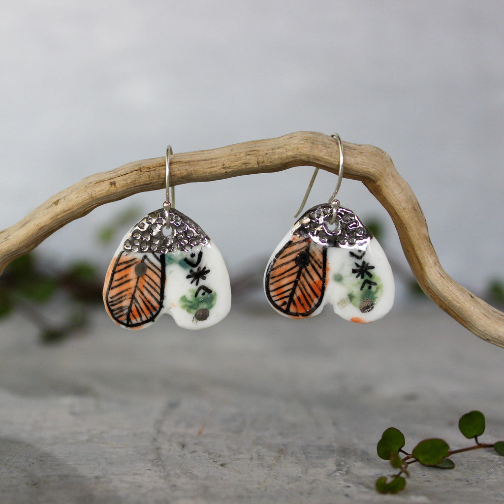 Ceramic Earrings 'Wings' #2 - Tribe Castlemaine