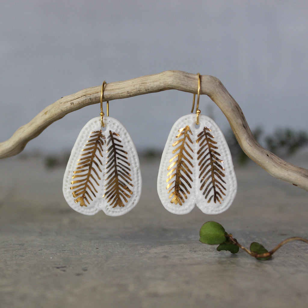 Ceramic Earrings Wings #3 - Tribe Castlemaine