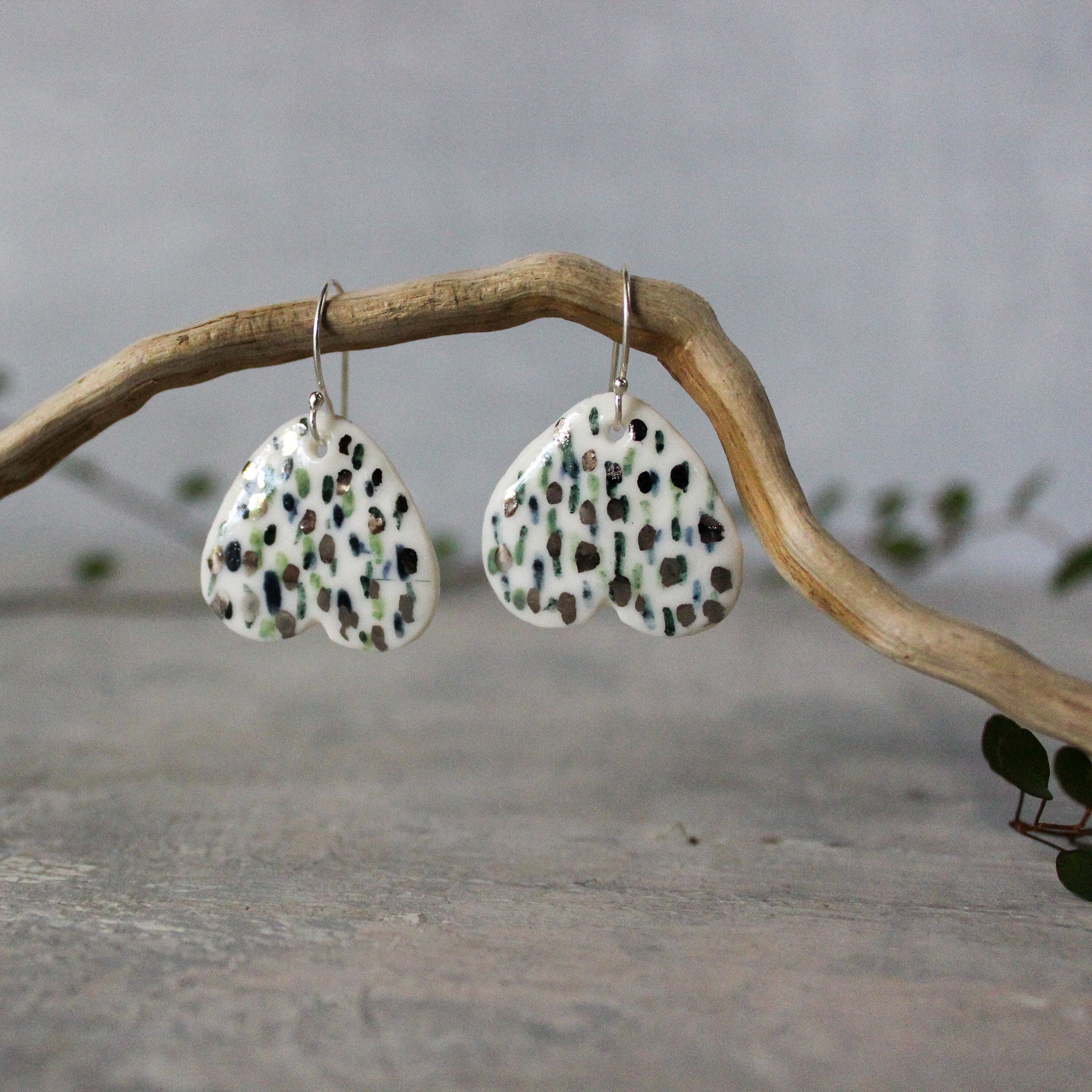 Ceramic Earrings 'Wings' #6 - Tribe Castlemaine