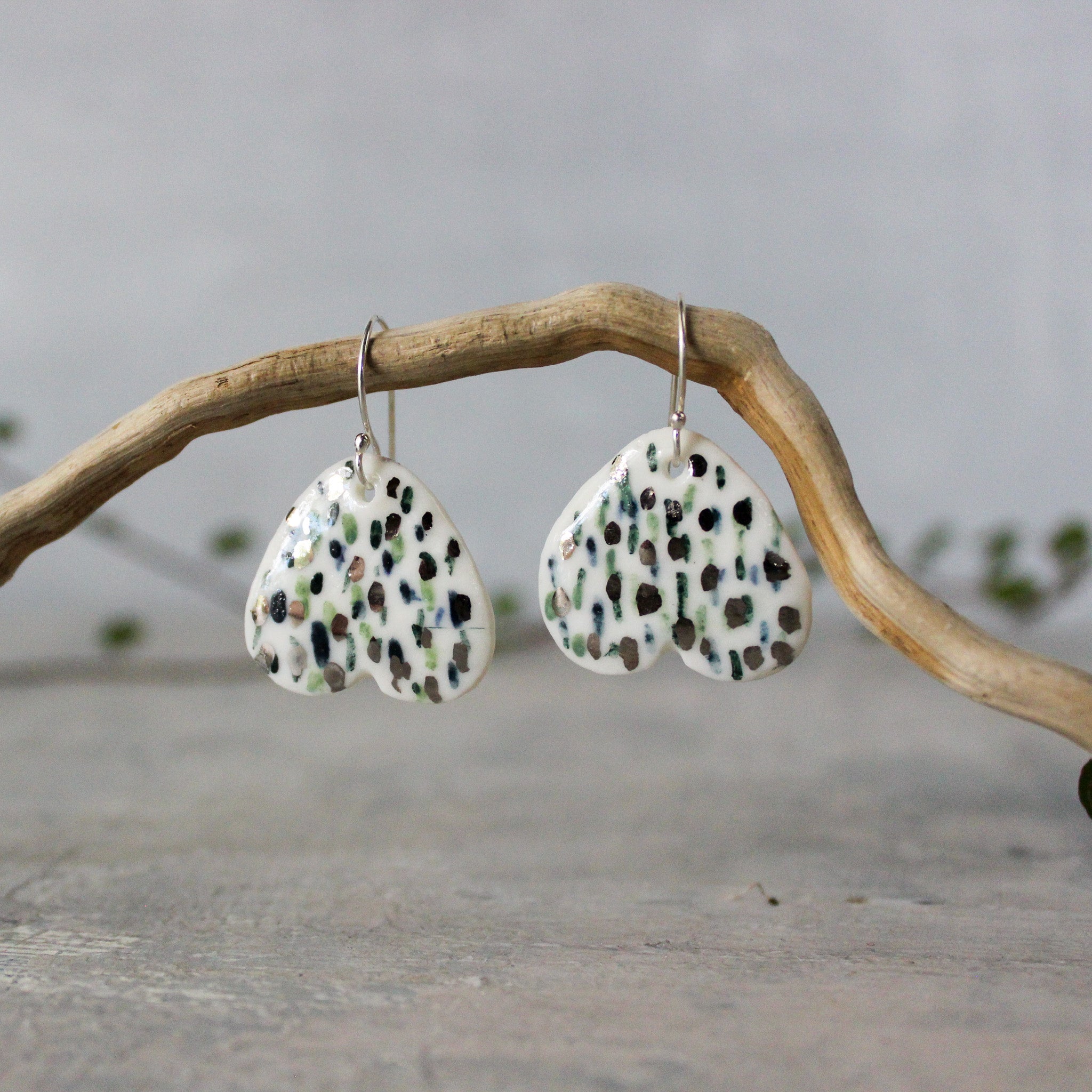 Ceramic Earrings 'Wings' #6 - Tribe Castlemaine