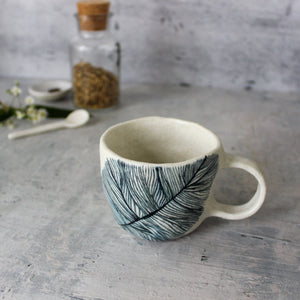 Ceramic Handled Cups Indigo Feather - Tribe Castlemaine