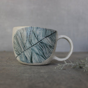 Ceramic Handled Cups Indigo Feather - Tribe Castlemaine