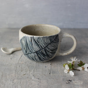 Ceramic Handled Cups Indigo Feather - Tribe Castlemaine