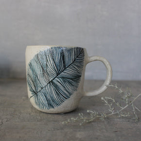 Ceramic Handled Cups Indigo Feather - Tribe Castlemaine