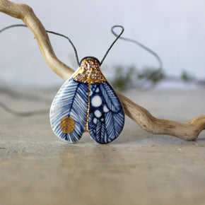 Ceramic Necklace Indigo Wing - Tribe Castlemaine