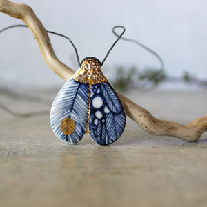 Ceramic Necklace Indigo Wing - Tribe Castlemaine
