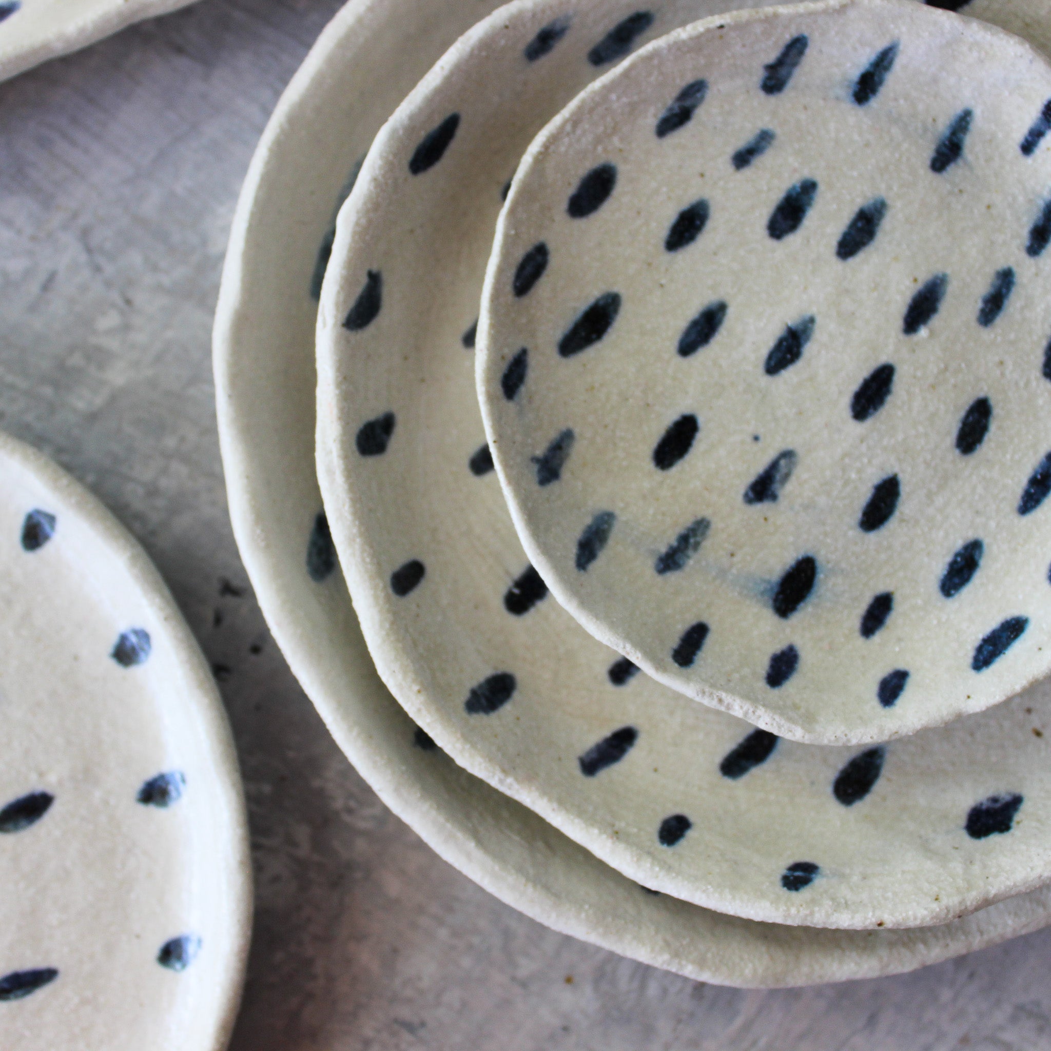 Ceramic Plates Blue Drops - Tribe Castlemaine