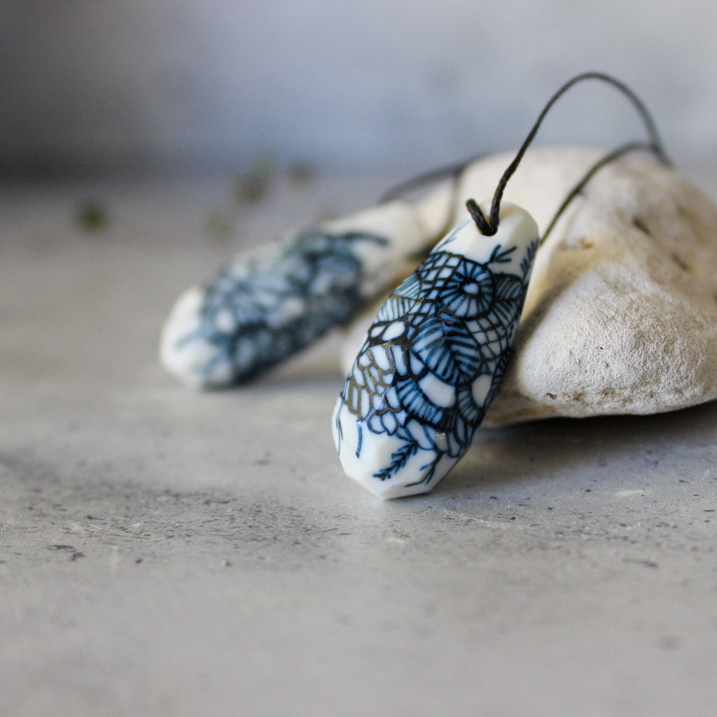 Ceramic Pod Necklaces Indigo - Tribe Castlemaine