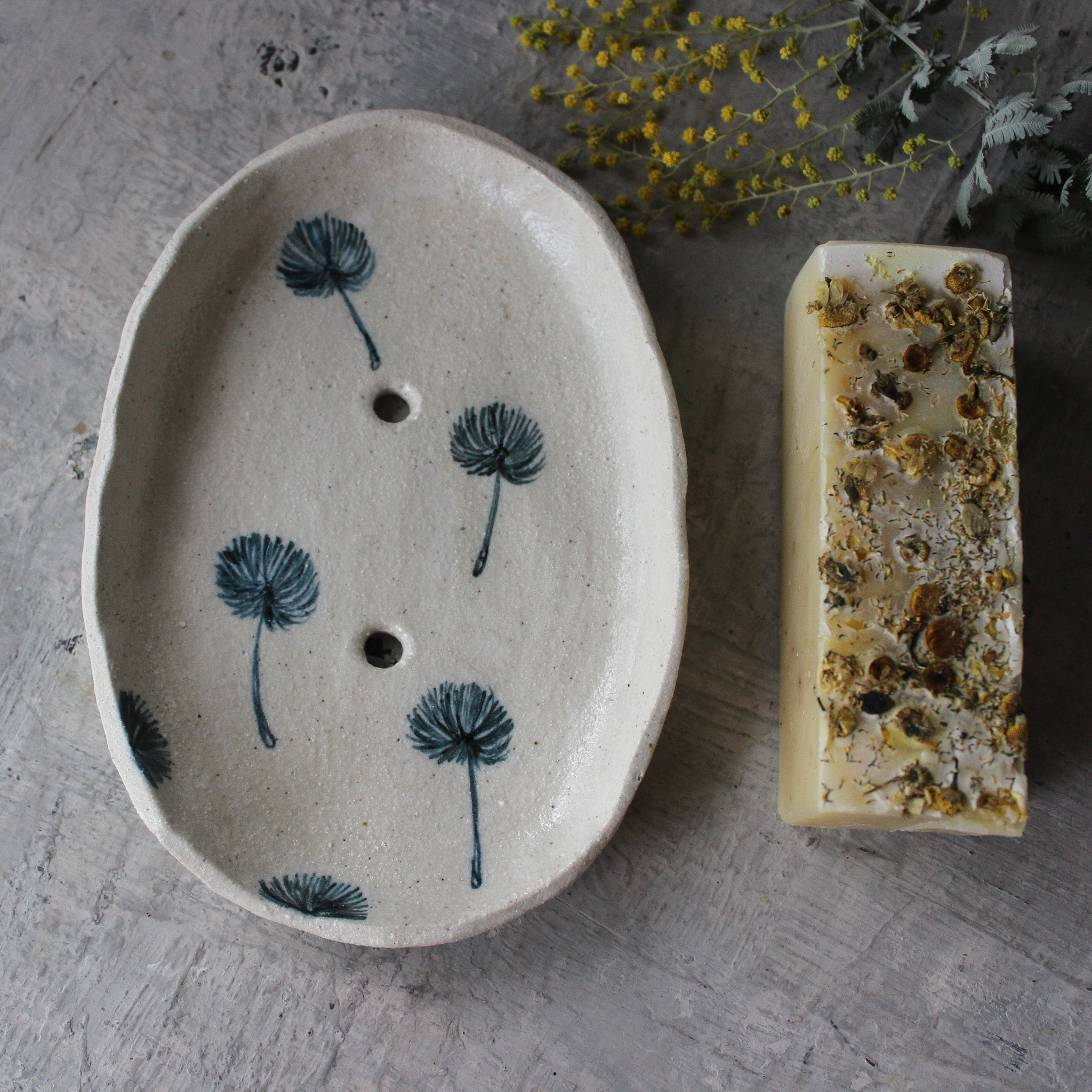 Ceramic Soap Dishes Dandelion - Tribe Castlemaine