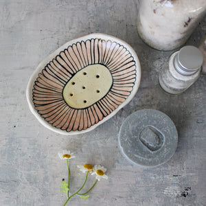 Ceramic Soap Dishes Painted Daisy - Tribe Castlemaine