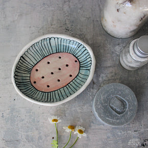 Ceramic Soap Dishes Painted Daisy - Tribe Castlemaine