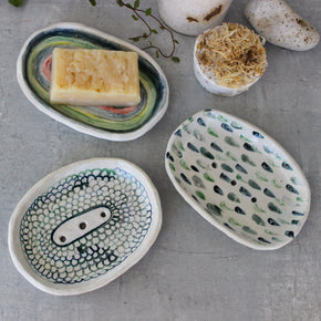 Ceramic Soap Dishes Painted Pattern - Tribe Castlemaine