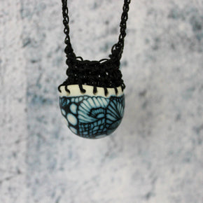 Crochet Pendant Necklace : Indigo Detail #1 - Tribe Castlemaine