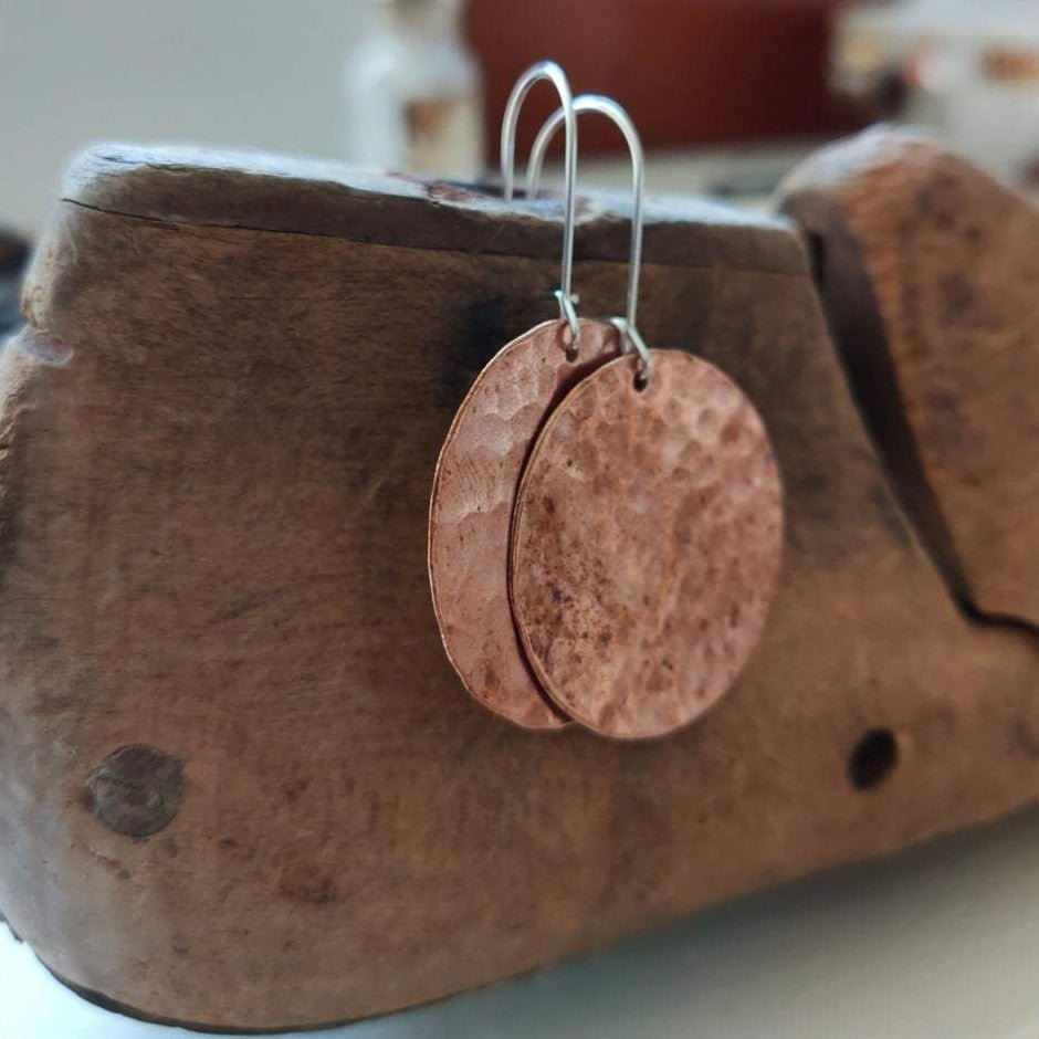 Distressed Copper Earrings - Tribe Castlemaine