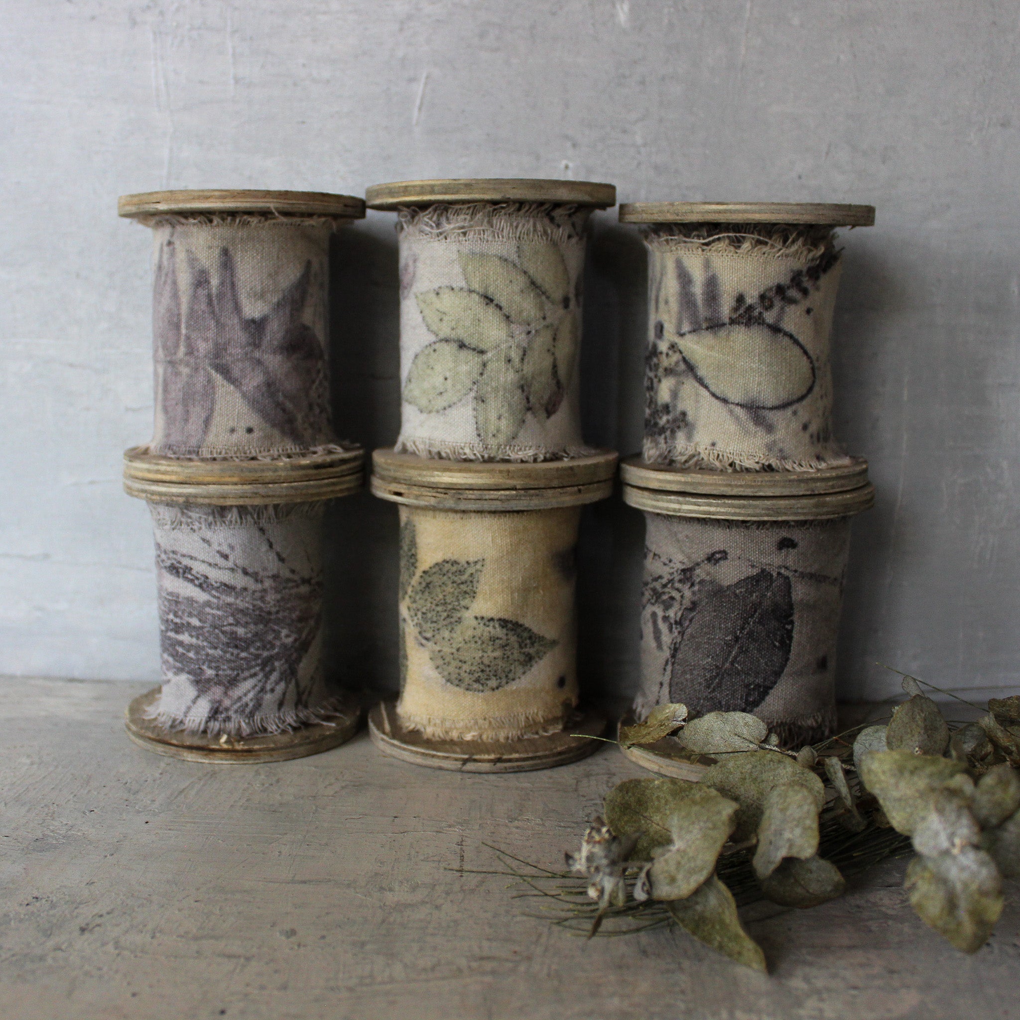 Eco-Print Calico Ribbon - Tribe Castlemaine
