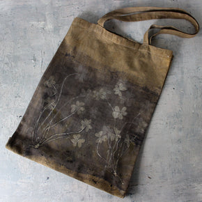 Eco-Print Calico Tote Bags : Wood Sorrel Collection - Tribe Castlemaine