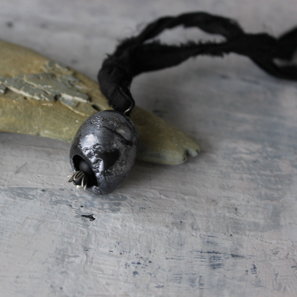 Enamelled Pod Necklace : Pewter - Tribe Castlemaine