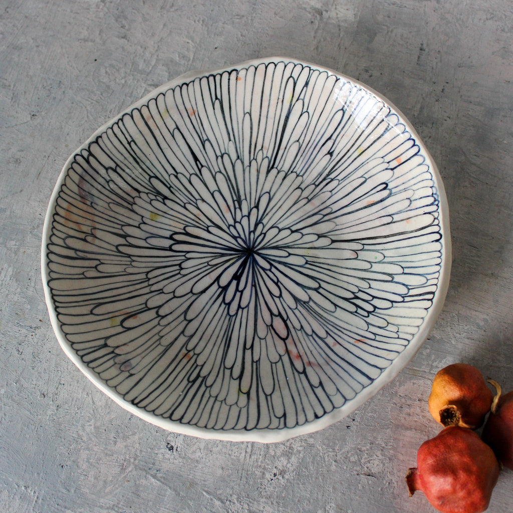 Extra Large Ceramic Bowl Daisy Wash - Tribe Castlemaine