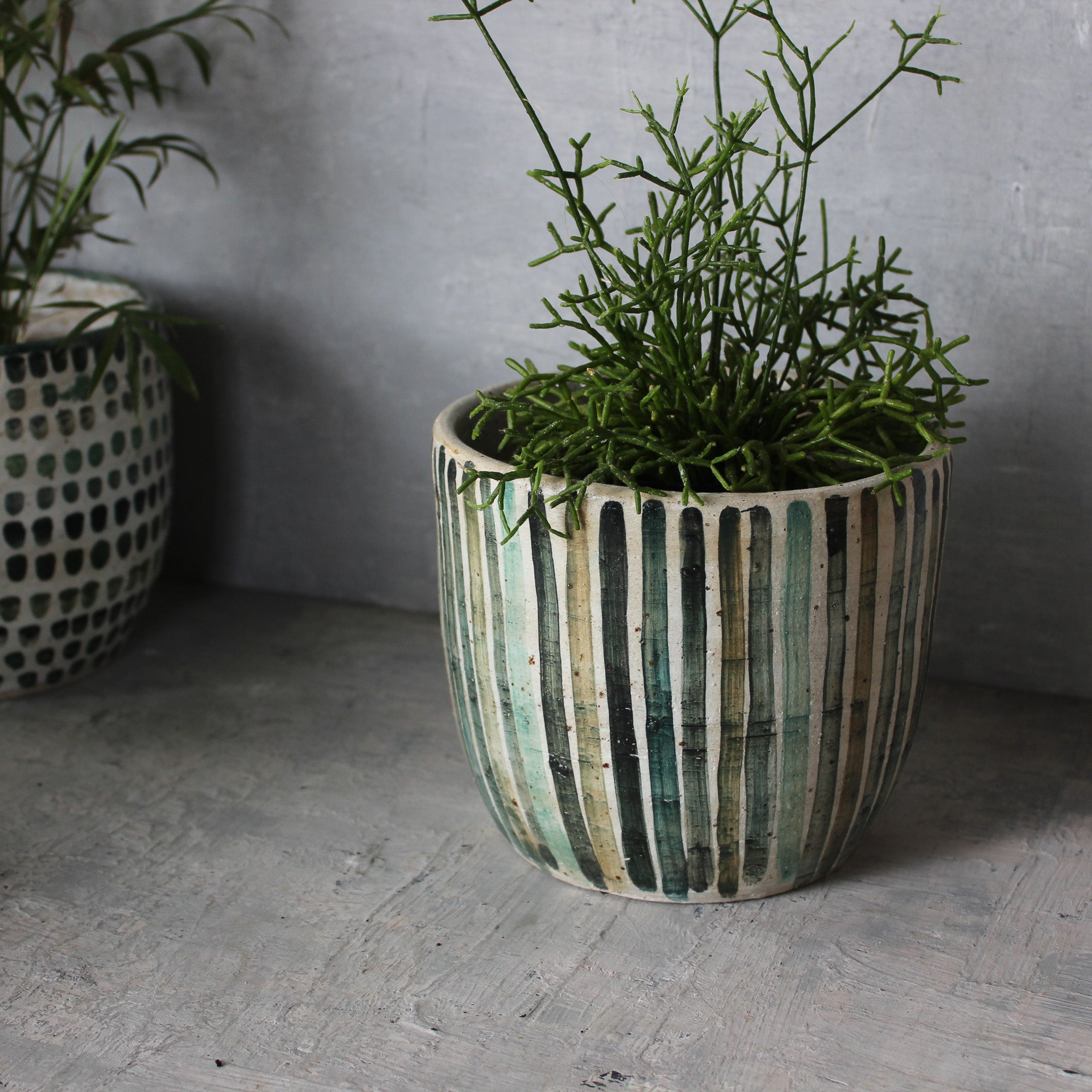 Extra Large Ceramic Planter Stripe - Tribe Castlemaine