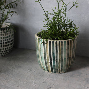 Extra Large Ceramic Planter Stripe - Tribe Castlemaine