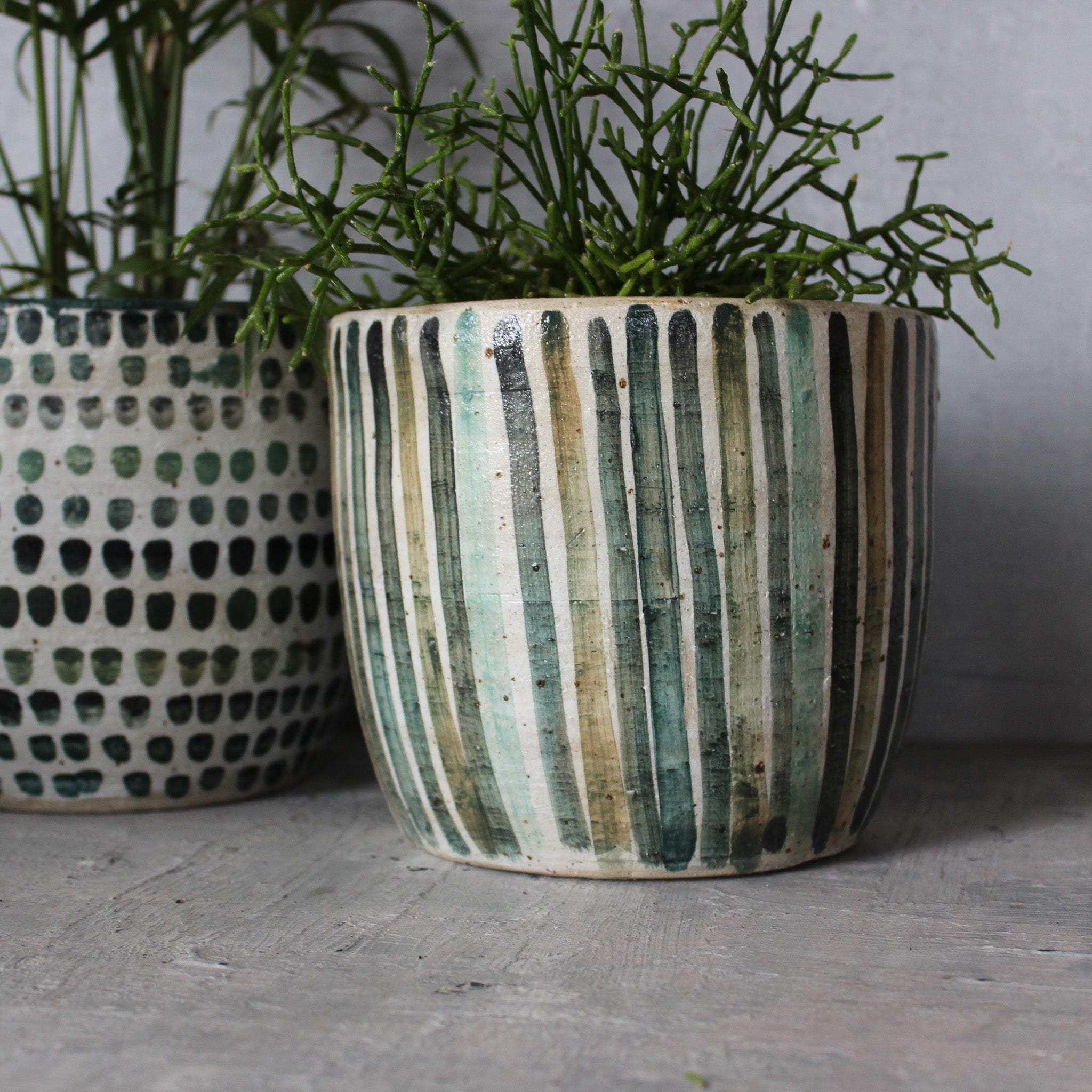 Extra Large Ceramic Planter Stripe - Tribe Castlemaine