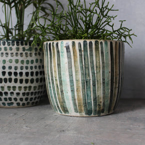 Extra Large Ceramic Planter Stripe - Tribe Castlemaine