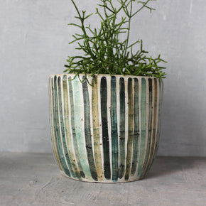 Extra Large Ceramic Planter Stripe - Tribe Castlemaine