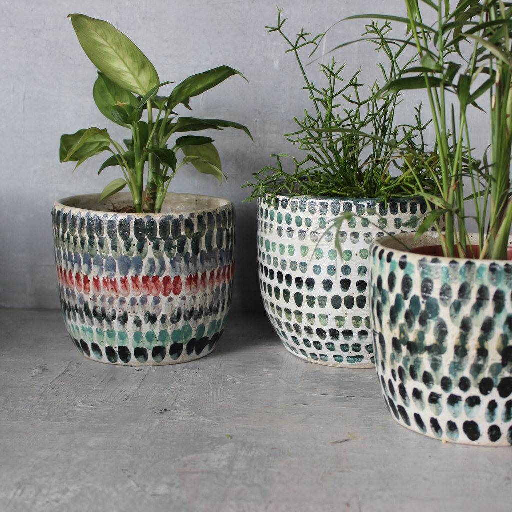 Extra Large Ceramic Planters Dots - Tribe Castlemaine