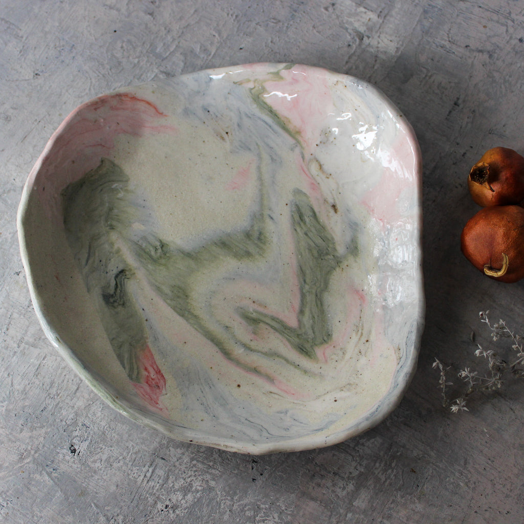 Extra Large Marbled Ceramic Bowl #3 - Tribe Castlemaine