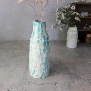 Faceted Porcelain Bottle Vases - Tribe Castlemaine