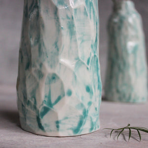 Faceted Porcelain Bottle Vases - Tribe Castlemaine