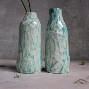 Faceted Porcelain Bottle Vases - Tribe Castlemaine