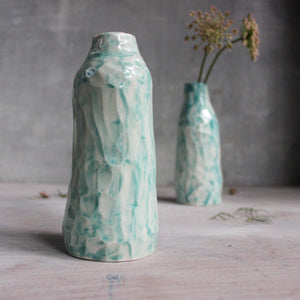 Faceted Porcelain Bottle Vases - Tribe Castlemaine