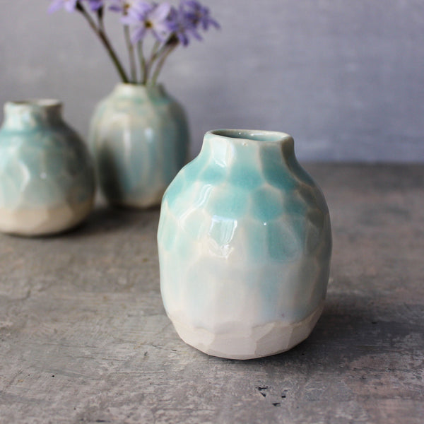 Faceted Porcelain Vases Powder Blue Collection - Tribe Castlemaine