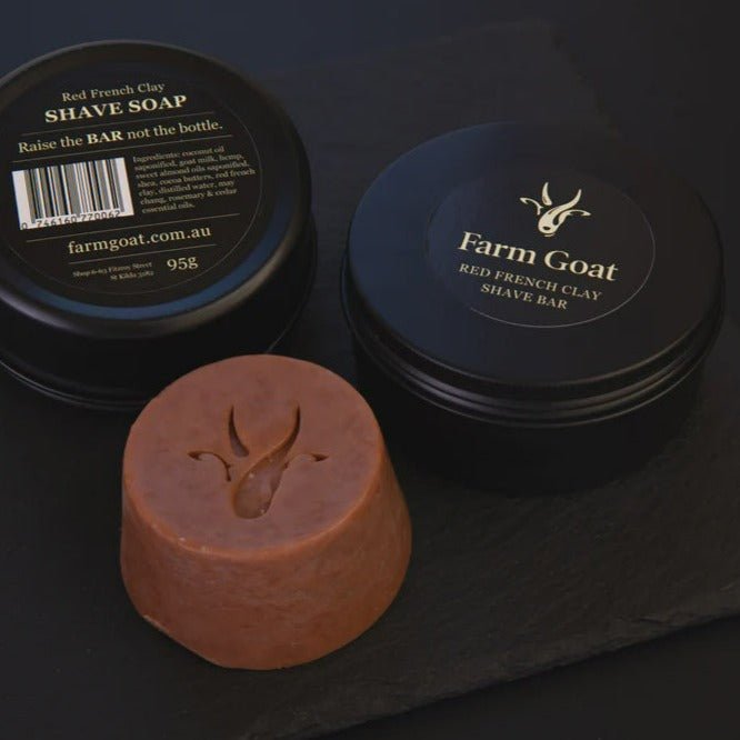 Farm Goat Red French Clay Shave Bar - Tribe Castlemaine
