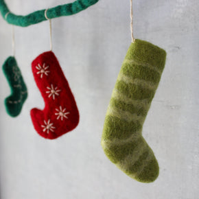 Felt Christmas Stocking Garland - Tribe Castlemaine