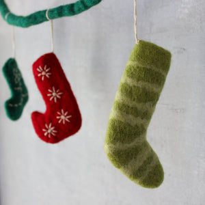 Felt Christmas Stocking Garland - Tribe Castlemaine